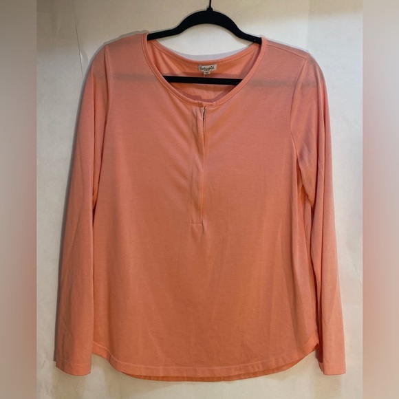 Splendid Woman’s Zip Top Shirt Pink/Peach Size Large NWOT - Picture 1 of 7